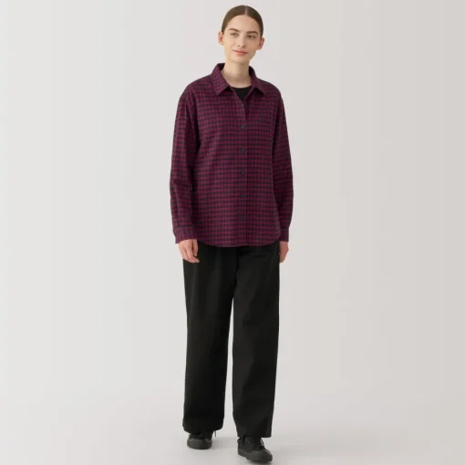 Fashion Women's Flannel Regular Collar Long Sleeve Patterned Shirt Women Tops & Shirts