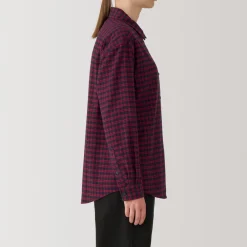 Fashion Women's Flannel Regular Collar Long Sleeve Patterned Shirt Women Tops & Shirts