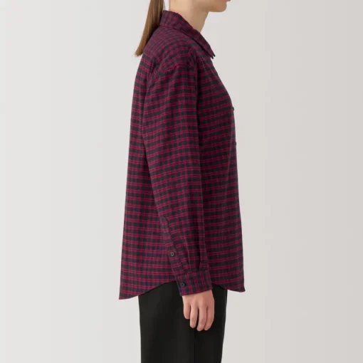Fashion Women's Flannel Regular Collar Long Sleeve Patterned Shirt Women Tops & Shirts