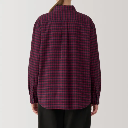 Fashion Women's Flannel Regular Collar Long Sleeve Patterned Shirt Women Tops & Shirts