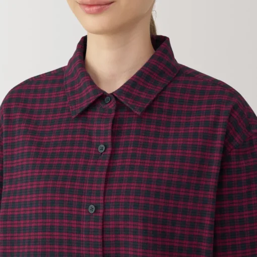 Fashion Women's Flannel Regular Collar Long Sleeve Patterned Shirt Women Tops & Shirts