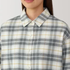 Fashion Women's Flannel Regular Collar Long Sleeve Patterned Shirt Women Tops & Shirts