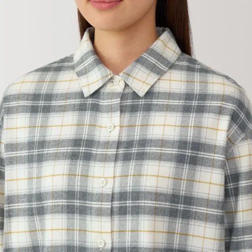Fashion Women's Flannel Regular Collar Long Sleeve Patterned Shirt Women Tops & Shirts