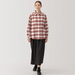 Fashion Women's Flannel Regular Collar Long Sleeve Patterned Shirt Women Tops & Shirts