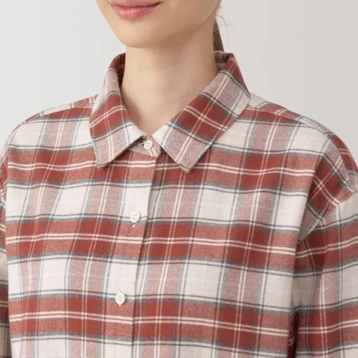 Fashion Women's Flannel Regular Collar Long Sleeve Patterned Shirt Women Tops & Shirts