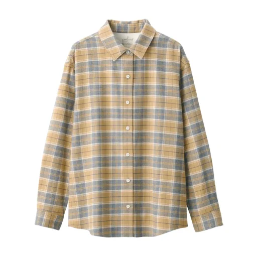 Fashion Women's Flannel Regular Collar Long Sleeve Patterned Shirt Women Tops & Shirts