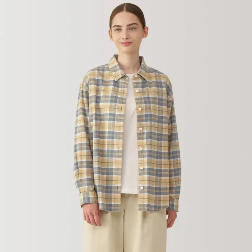 Fashion Women's Flannel Regular Collar Long Sleeve Patterned Shirt Women Tops & Shirts