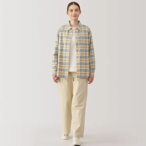 Fashion Women's Flannel Regular Collar Long Sleeve Patterned Shirt Women Tops & Shirts