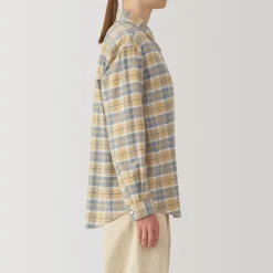 Fashion Women's Flannel Regular Collar Long Sleeve Patterned Shirt Women Tops & Shirts