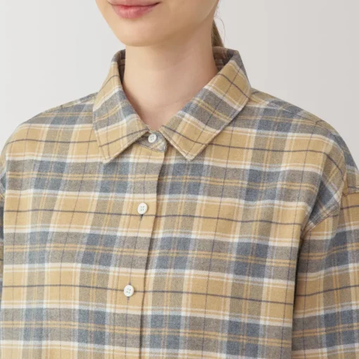 Fashion Women's Flannel Regular Collar Long Sleeve Patterned Shirt Women Tops & Shirts