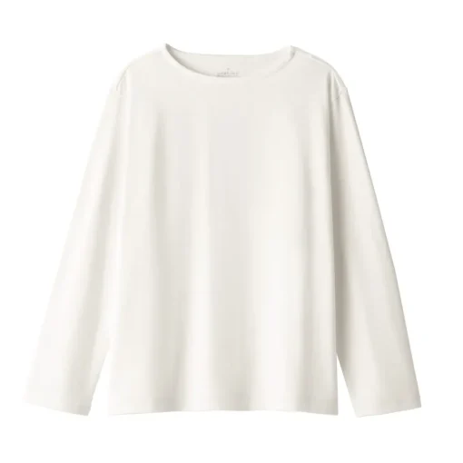 Outlet Women's Heavy Weight Boat Neck Long Sleeve T-Shirt Women T-Shirts