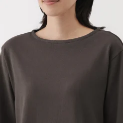 Outlet Women's Heavy Weight Boat Neck Long Sleeve T-Shirt Women T-Shirts