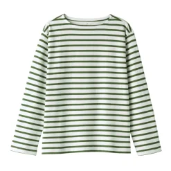 Outlet Women's Heavy Weight Boat Neck Long Sleeve Striped T-Shirt Women T-Shirts