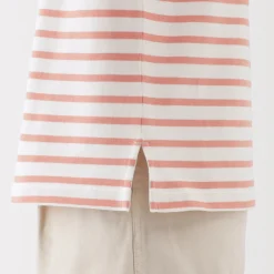 Outlet Women's Heavy Weight Boat Neck Long Sleeve Striped T-Shirt Women T-Shirts