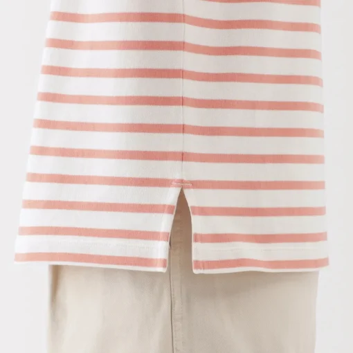 Outlet Women's Heavy Weight Boat Neck Long Sleeve Striped T-Shirt Women T-Shirts