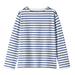 Outlet Women's Heavy Weight Boat Neck Long Sleeve Striped T-Shirt Women T-Shirts