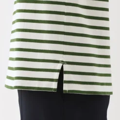 Outlet Women's Heavy Weight Boat Neck Long Sleeve Striped T-Shirt Women T-Shirts