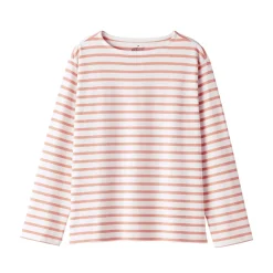 Outlet Women's Heavy Weight Boat Neck Long Sleeve Striped T-Shirt Women T-Shirts