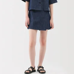 Hot Women's Hemp Blend Denim Skort Women Shorts & Skirts
