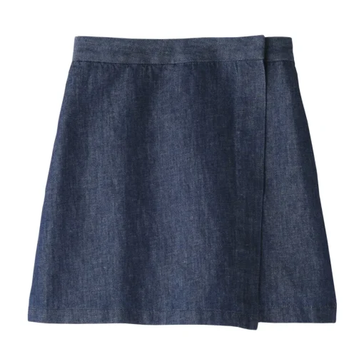 Hot Women's Hemp Blend Denim Skort Women Shorts & Skirts