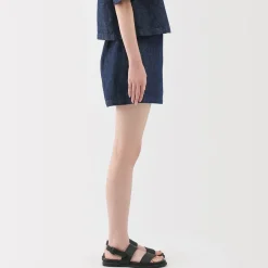 Hot Women's Hemp Blend Denim Skort Women Shorts & Skirts