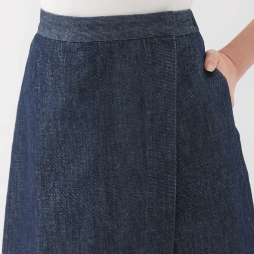 Hot Women's Hemp Blend Denim Skort Women Shorts & Skirts