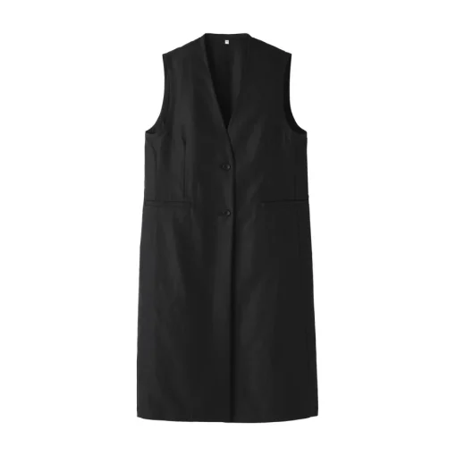 Sale Women's Hemp Blend Twill Long Gilet Women Tops & Shirts