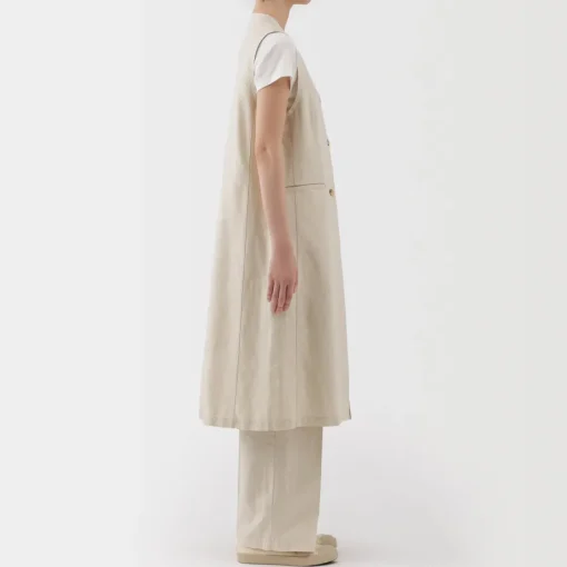 Sale Women's Hemp Blend Twill Long Gilet Women Tops & Shirts