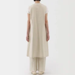 Sale Women's Hemp Blend Twill Long Gilet Women Tops & Shirts