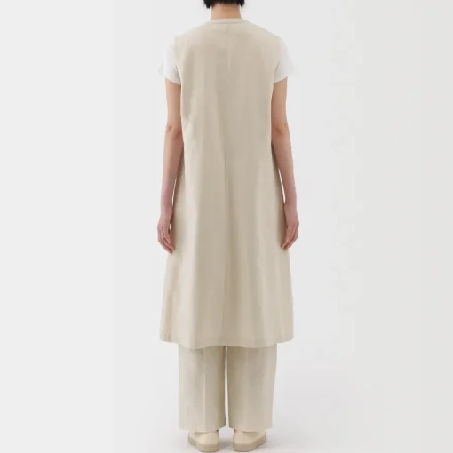 Sale Women's Hemp Blend Twill Long Gilet Women Tops & Shirts