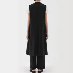 Sale Women's Hemp Blend Twill Long Gilet Women Tops & Shirts
