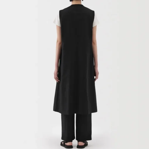 Sale Women's Hemp Blend Twill Long Gilet Women Tops & Shirts