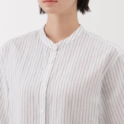 Hot Women's Hemp Cotton Short Sleeve Striped Dress Women Dresses