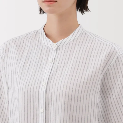 Hot Women's Hemp Cotton Short Sleeve Striped Dress Women Dresses
