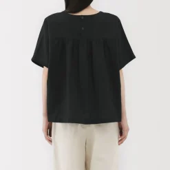 New Women's Hemp Cotton Short Sleeve Blouse Women Tops & Shirts