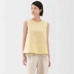 Hot Women's Hemp Cotton Sleeveless Striped Blouse Women Tops & Shirts