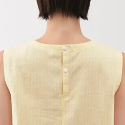 Hot Women's Hemp Cotton Sleeveless Striped Blouse Women Tops & Shirts