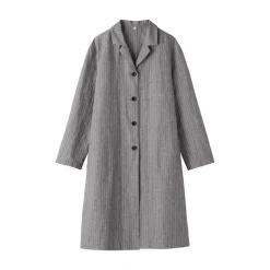 Hot Women's Hemp Cotton Striped Coat Women Coats