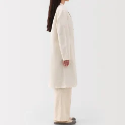 Hot Women's Hemp Cotton Striped Coat Women Coats