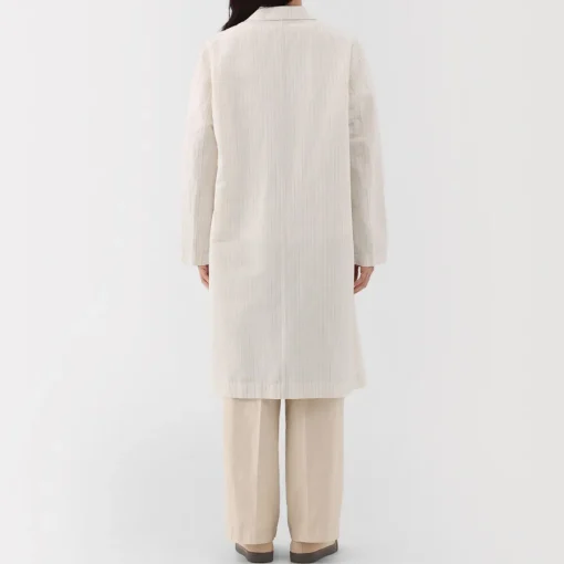Hot Women's Hemp Cotton Striped Coat Women Coats