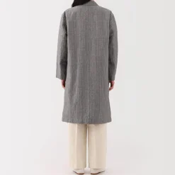 Hot Women's Hemp Cotton Striped Coat Women Coats
