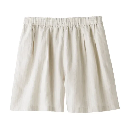 Best Women's Hemp Cotton Striped Easy Shorts Women Shorts & Skirts