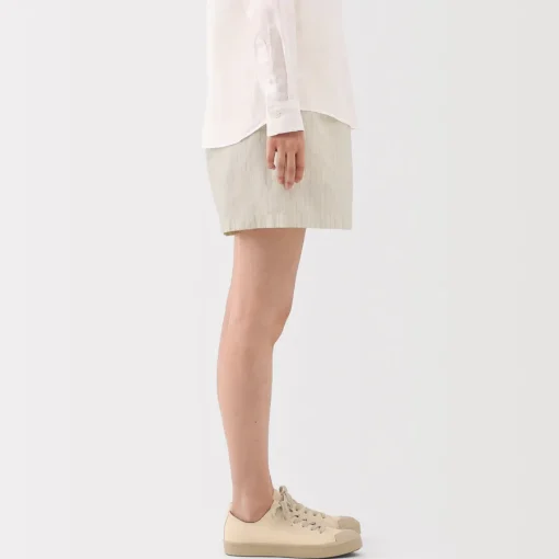 Best Women's Hemp Cotton Striped Easy Shorts Women Shorts & Skirts