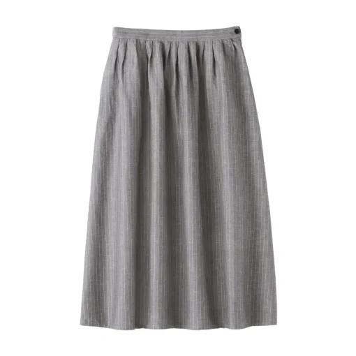 Outlet Women's Hemp Cotton Striped Easy Long Skirt Women Shorts & Skirts