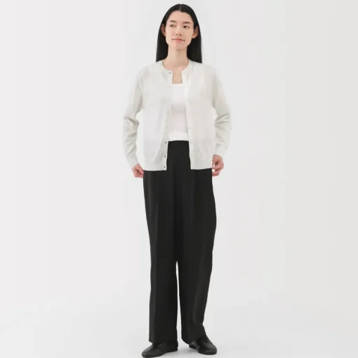 Clearance Women's High Twisted Crew Neck Cardigan Women Sweaters & Cardigans