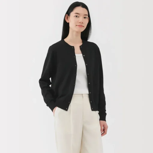 Clearance Women's High Twisted Crew Neck Cardigan Women Sweaters & Cardigans