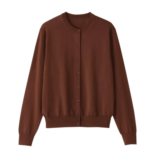 Clearance Women's High Twisted Crew Neck Cardigan Women Sweaters & Cardigans