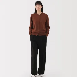 Clearance Women's High Twisted Crew Neck Cardigan Women Sweaters & Cardigans