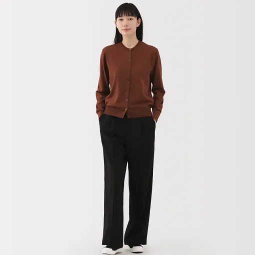Clearance Women's High Twisted Crew Neck Cardigan Women Sweaters & Cardigans