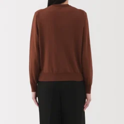 Clearance Women's High Twisted Crew Neck Cardigan Women Sweaters & Cardigans